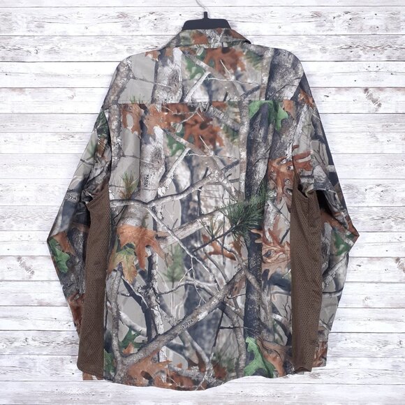 Field & Stream Mens Camo Button Up Shirt L Mesh Vents 166 - Picture 2 of 5